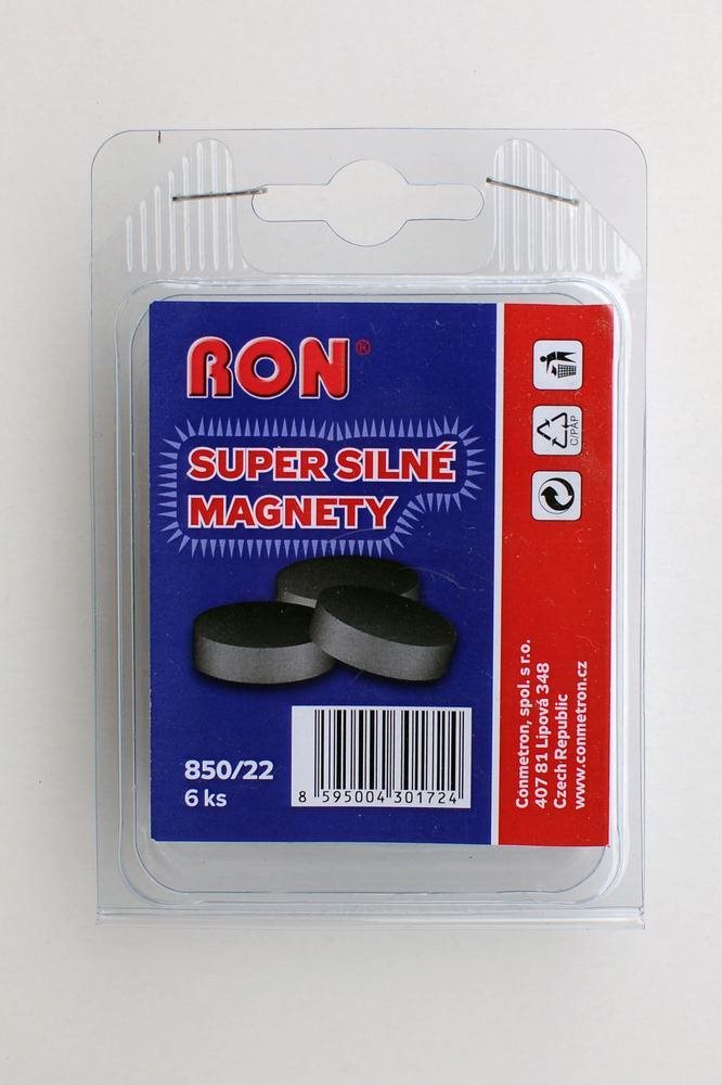 Magnet RON 850 22 mm, super silný - balení 6 ks