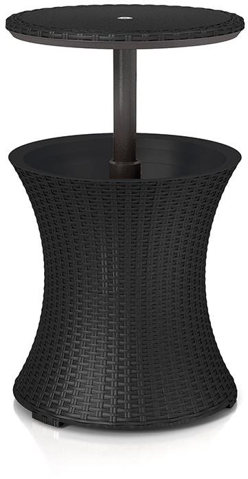 KETER Zahradní stůl COOL BAR RATTAN, grafit 50 cm