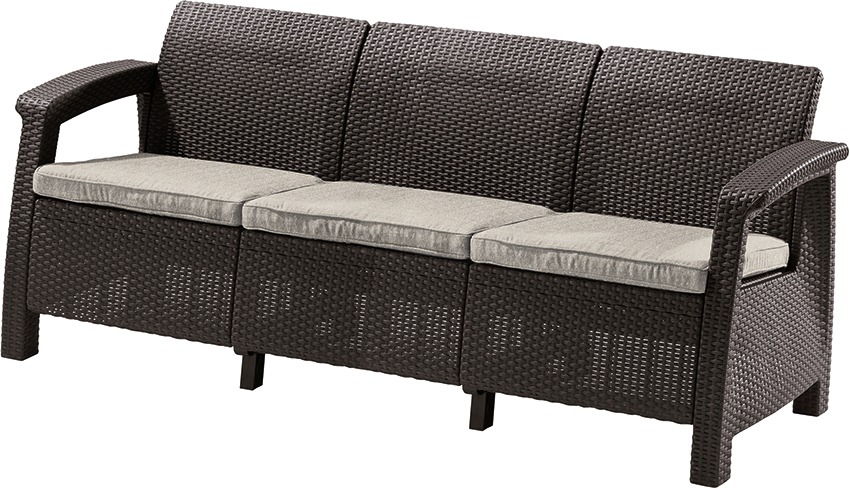 KETER Lavice zahradní CORFU LOVE SEAT MAX, 182 cm, hnědá