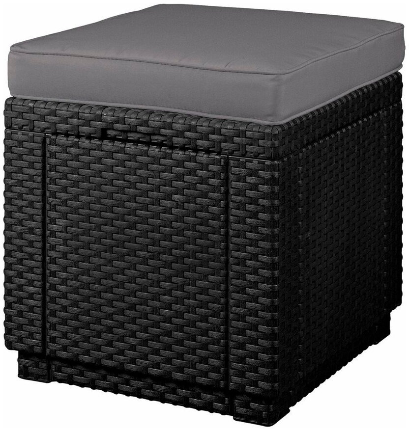 KETER Zahradní stolička CUBE - taburet, grafit