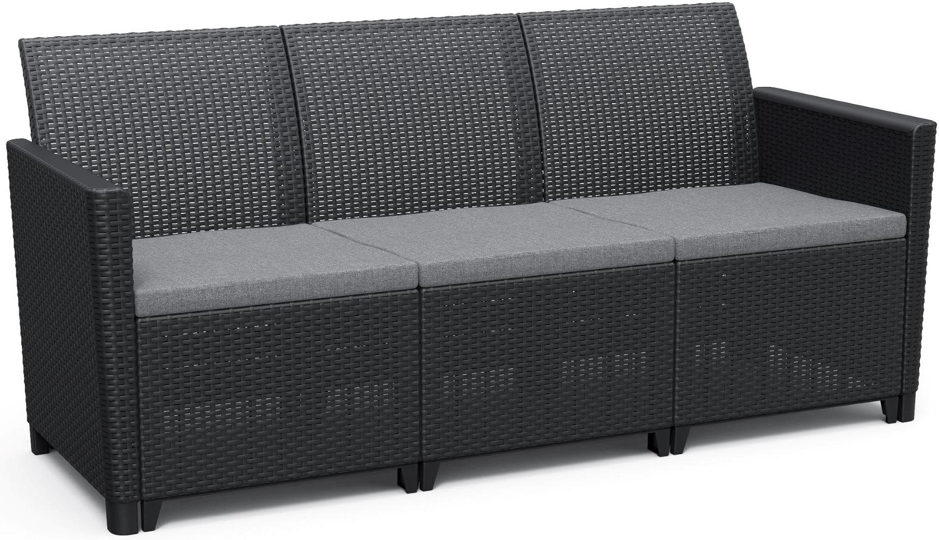 KETER Lavice zahradní CLAIRE SOFA, 163 cm, grafit