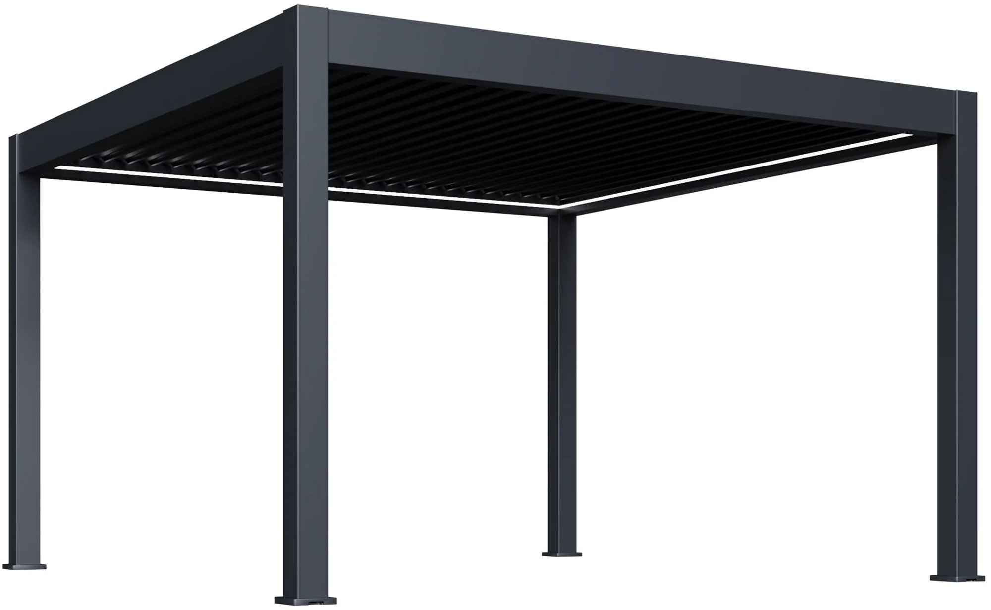 Rojaplast Luxusní elektrická bioklimatická pergola Prestige 4 × 4, hliník - volně stojící