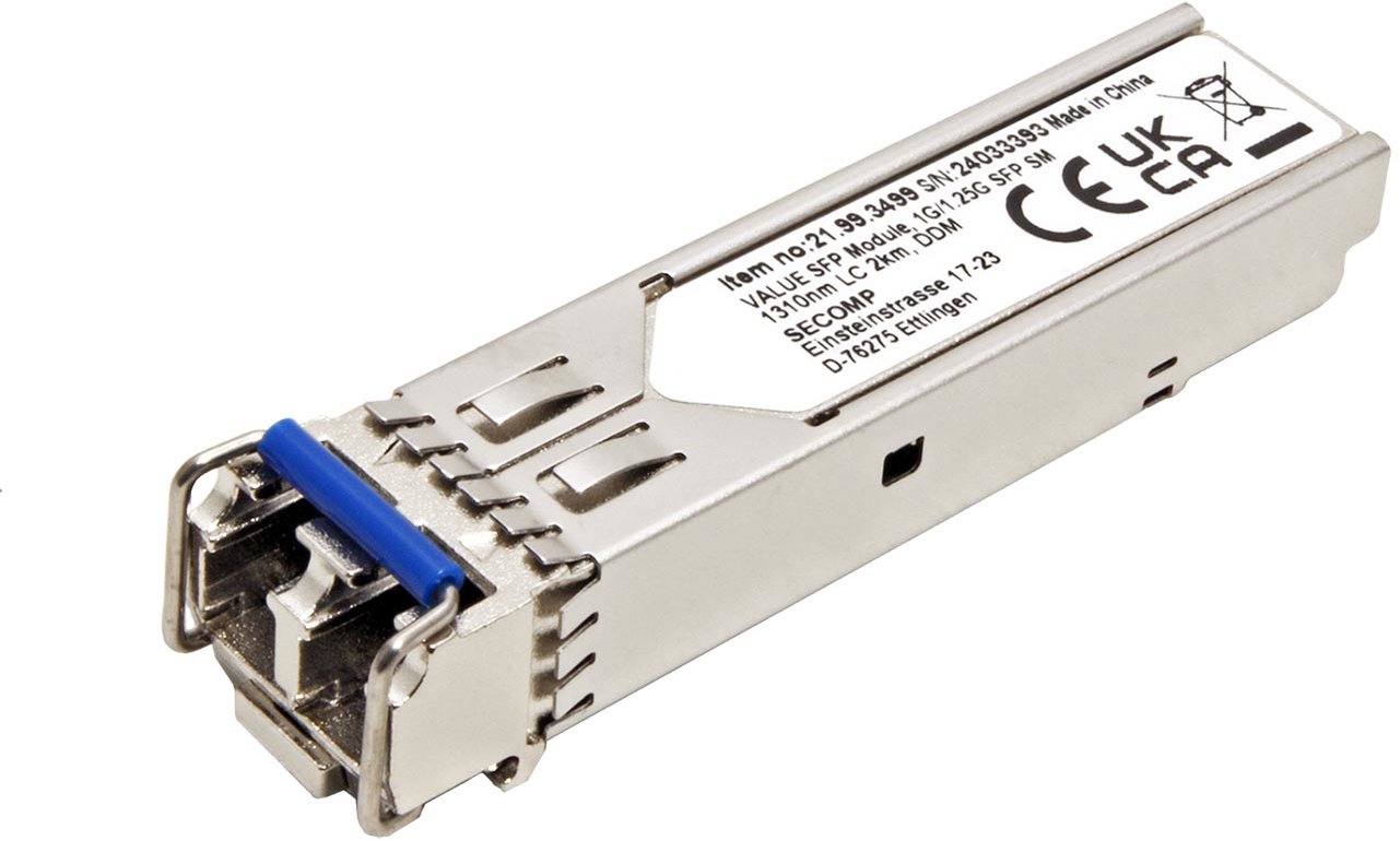 Value SFP 1000 Base-LX, 2 × LC, single mode, 1310 nm, DDM, 2 km