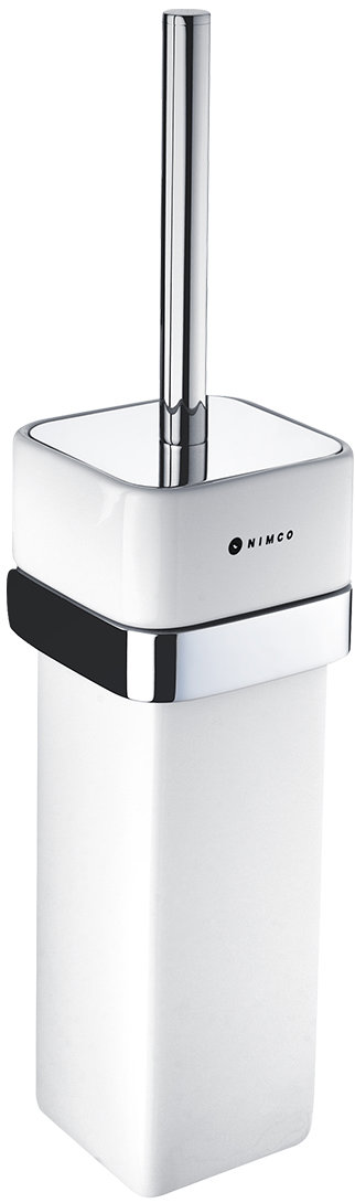 Nimco Toaletní WC kartáč nerezový – keramika Kibo chrom Ki-14094K-26