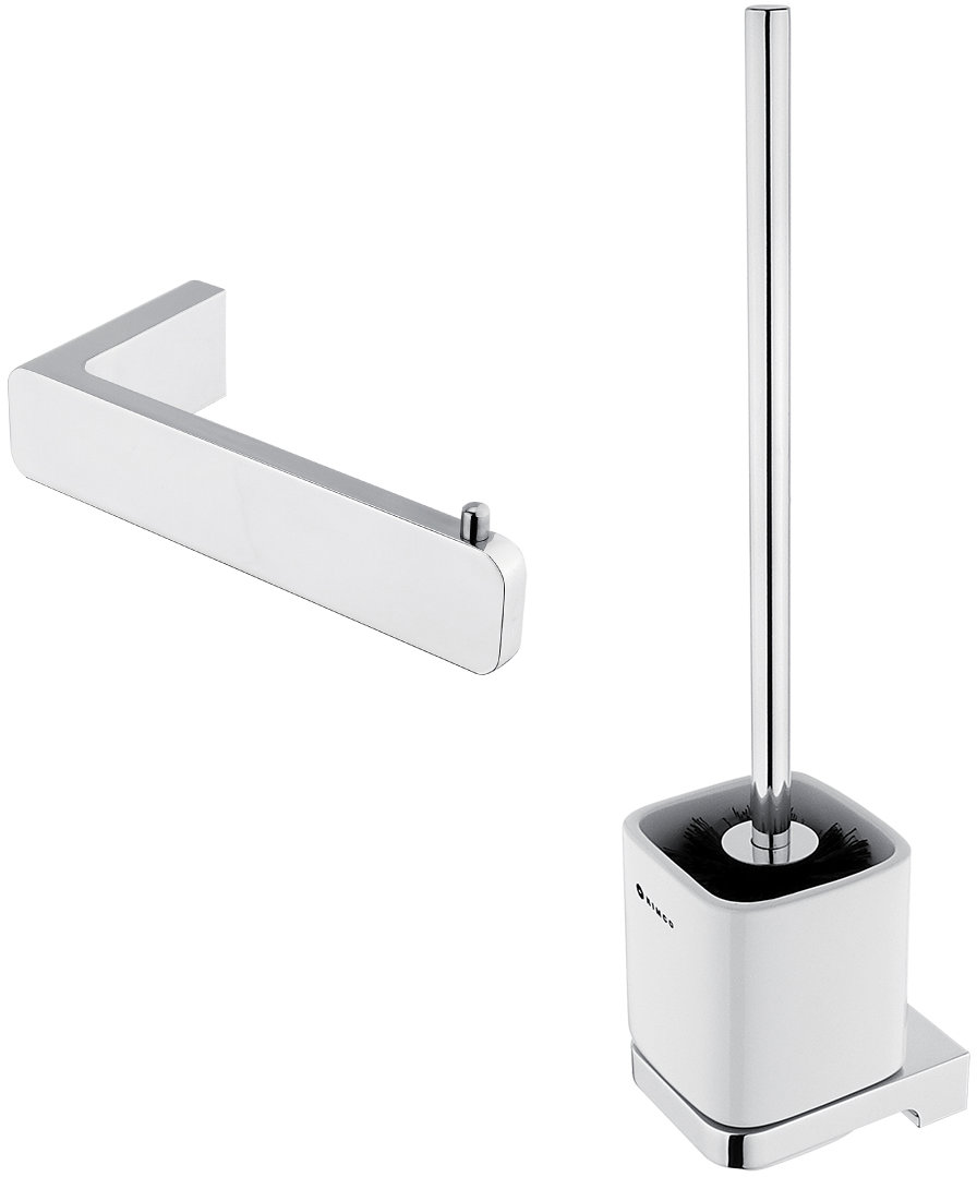 Nimco Maya chrom Koupelnová sada k wc – toaletní štětka a držák toaletního papíru MA-set-94KN-26