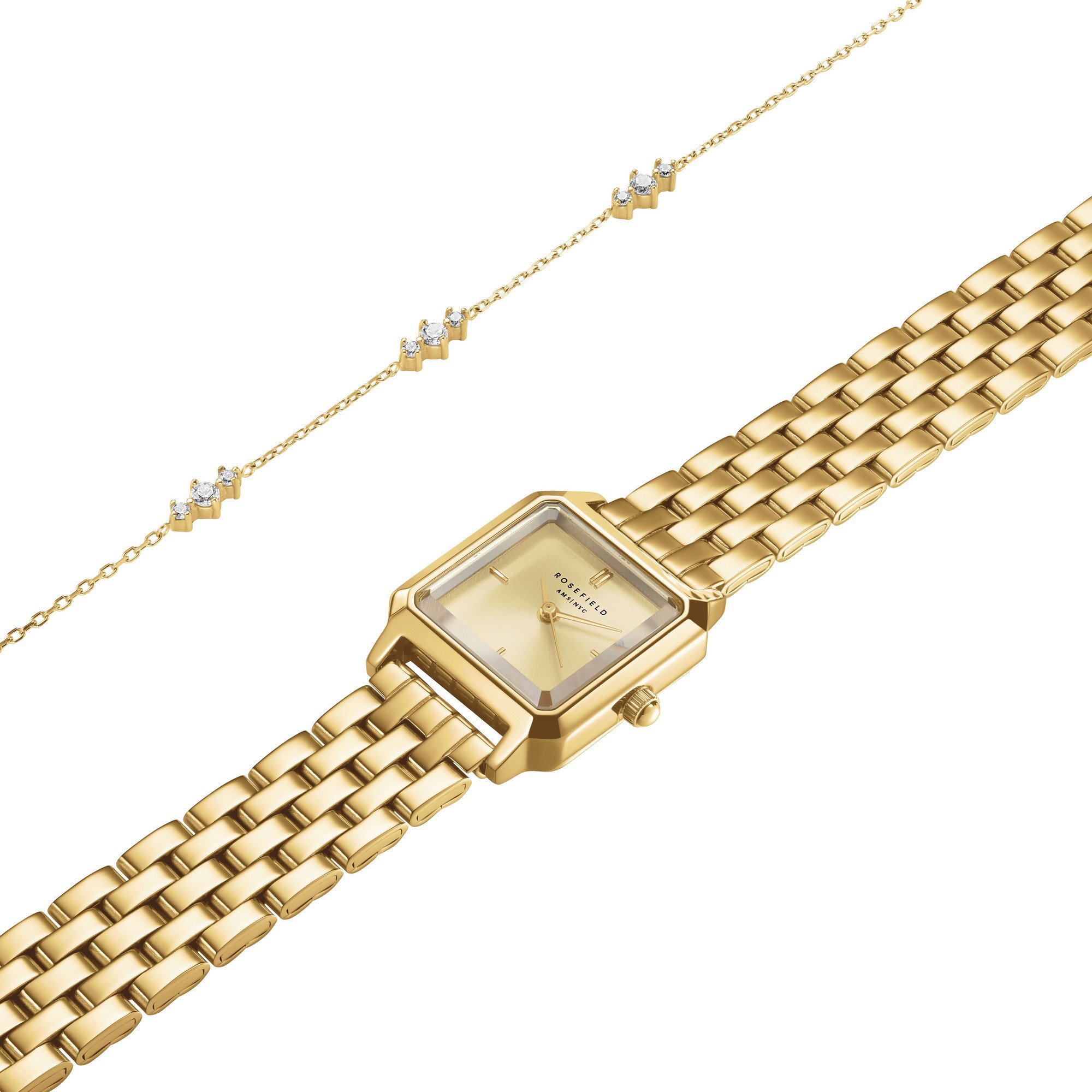 Rosefield Boxelle hodinky a Triple Crystal náramek BCGTC-X284