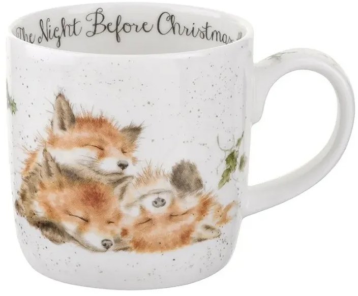 Royal Worcester Vánoční porcelánový hrnek Liščata