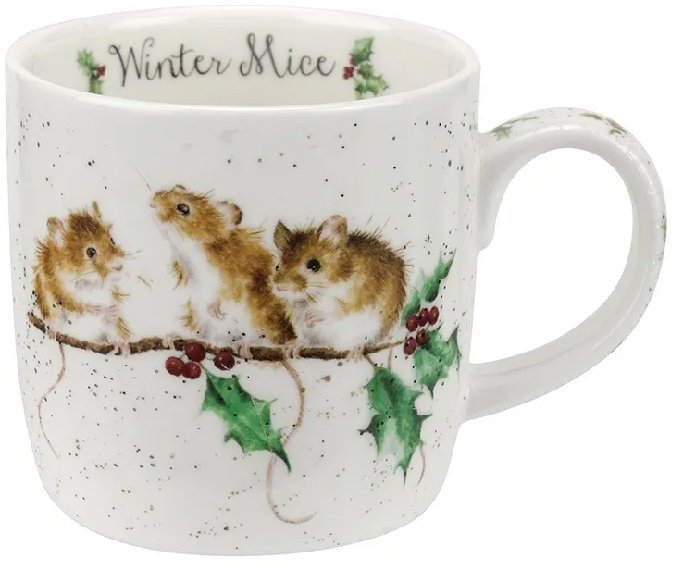 Royal Worcester Vánoční porcelánový hrnek Myšky