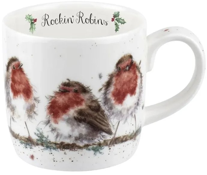 Royal Worcester Vánoční porcelánový hrnek Červenky