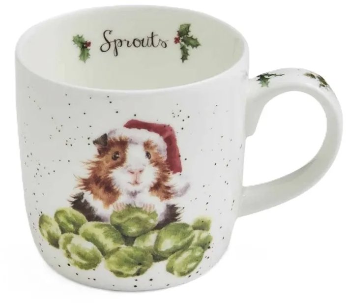 Royal Worcester Vánoční porcelánový hrnek Morče