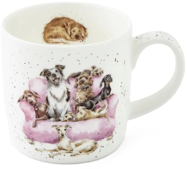 Royal Worcester Porcelánový hrnek Psi na sedačce