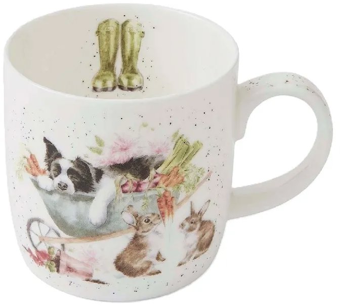 Royal Worcester Porcelánový hrnek Pes a králíci