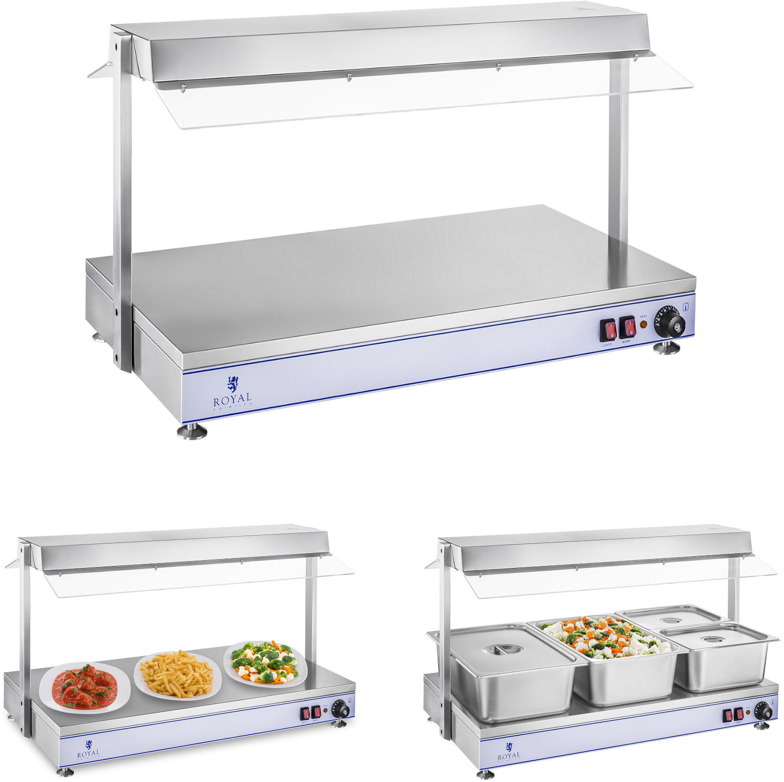 Royal Catering elektrická kompaktní varná deska se 3 halogenovými žárovkami 1550 W, 230 V