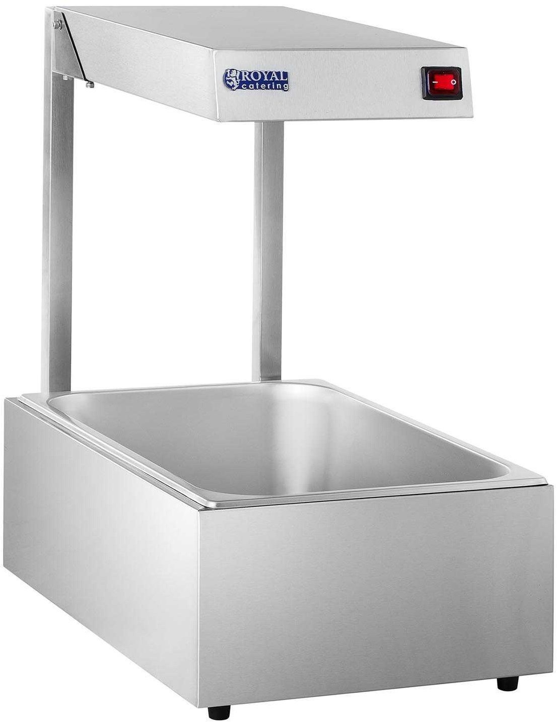 Royal Catering ohřívací lampa pro stravování ohřívač potravin 500 W + nádoba GN 1/1