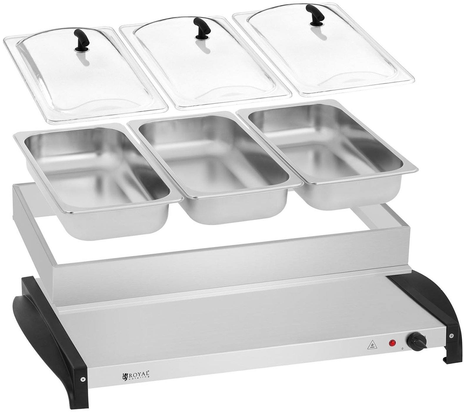 Royal Catering ohřívač potravin pro 3 elektrické nádoby 400 W