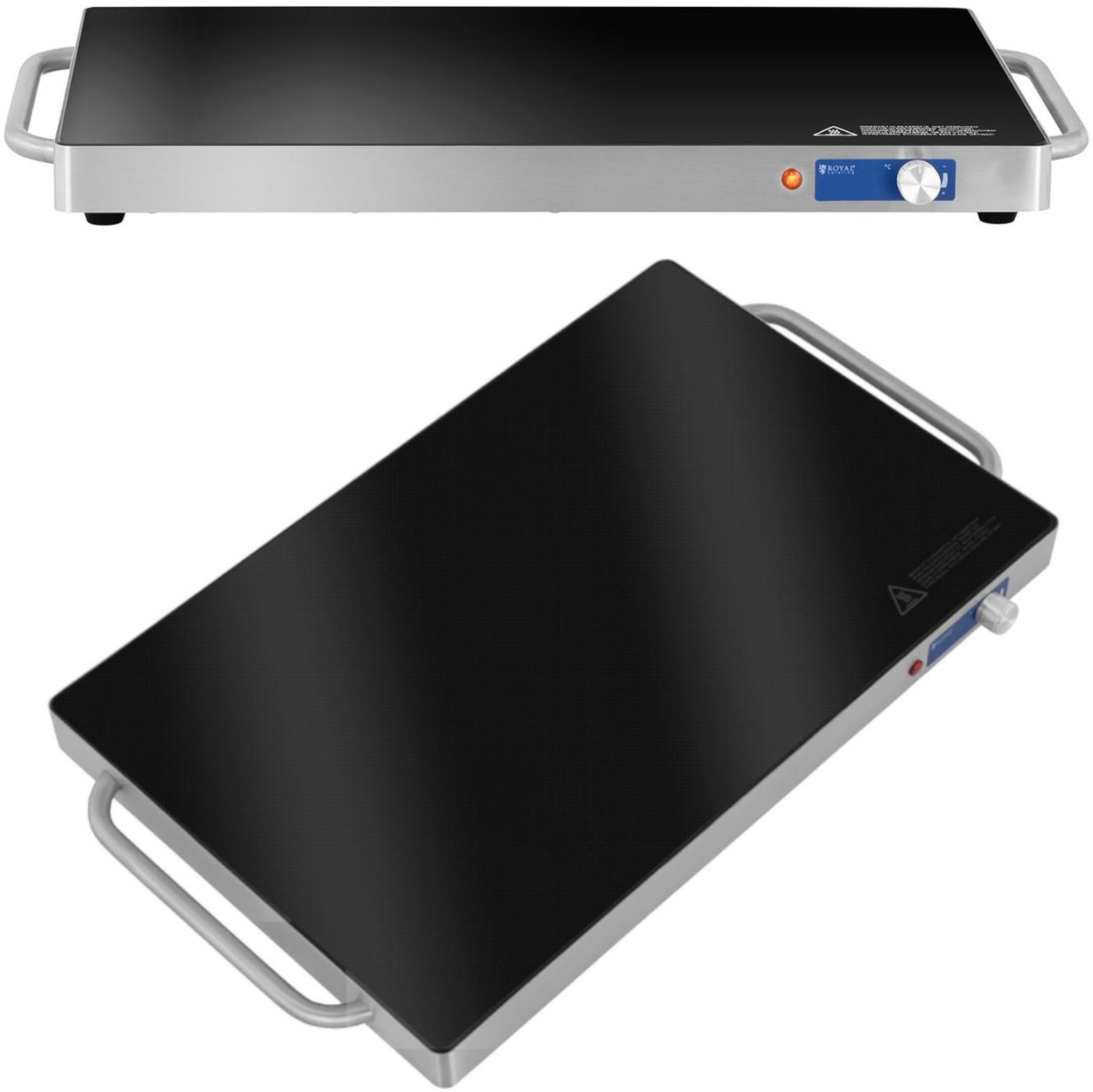 Royal Catering skleněný ohřívací tác s nastavitelným výkonem 60-105 C 240 W