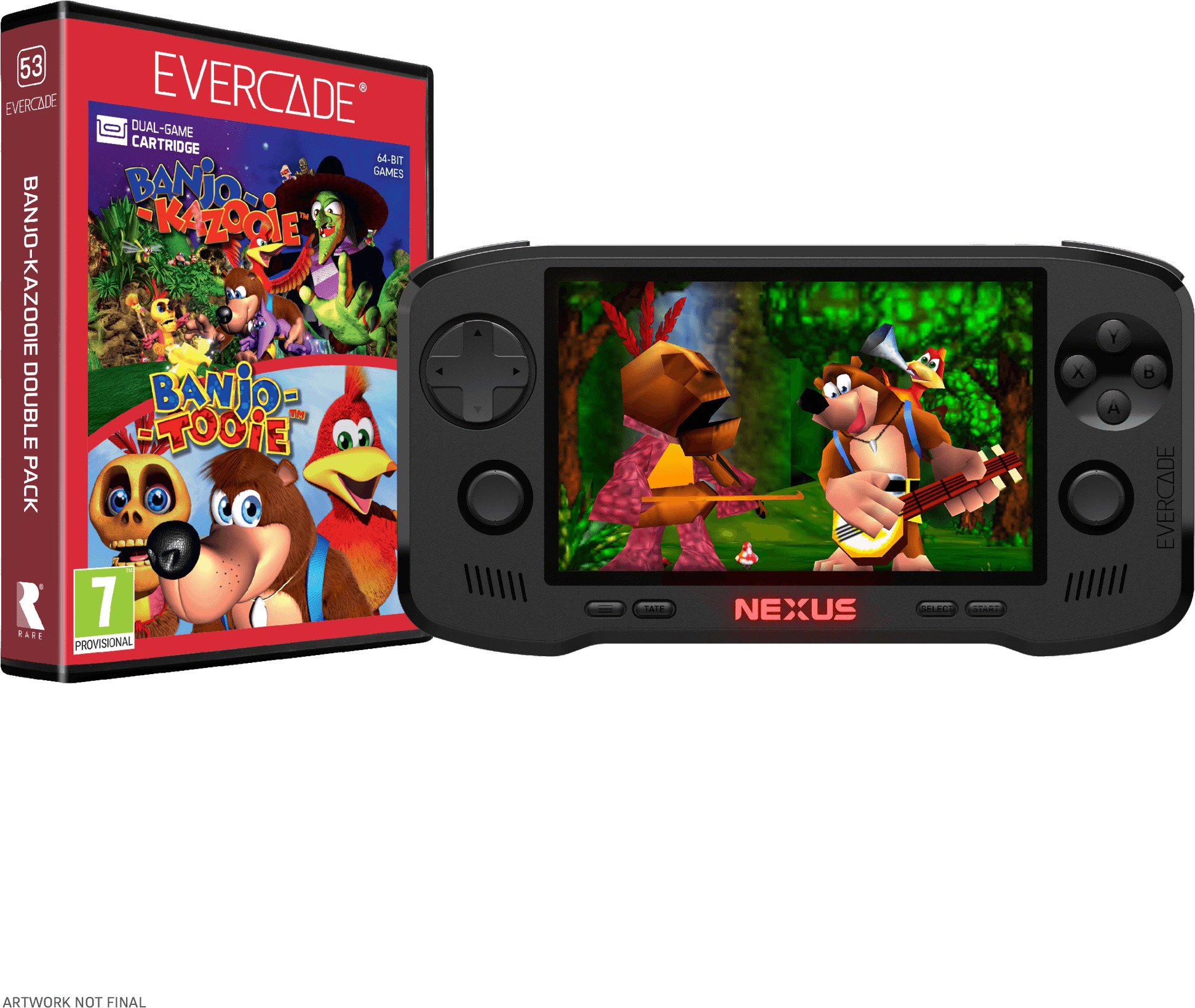 Evercade Nexus and Banjo-Kazooie Double Pack - retro konzole