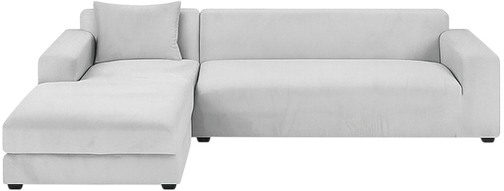 Ruhhy 26035 Elastický potah na rohovou pohovku 145-185 cm, polštář 45 x 45 cm, světle šedý