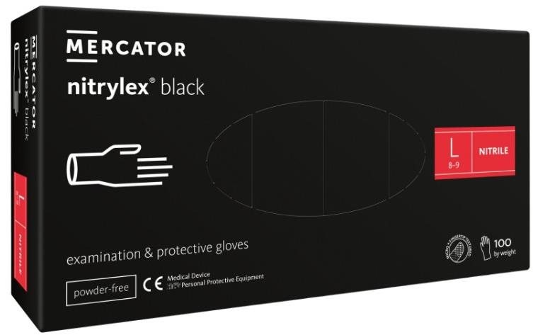 MERCATOR MEDICAL Nitrylex Black černé, 100 ks, vel. L