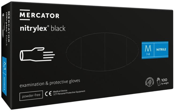 MERCATOR MEDICAL Nitrylex Black černé, 100 ks, vel. M