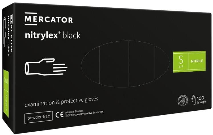 MERCATOR MEDICAL Nitrylex Black černé, 100 ks, vel. S