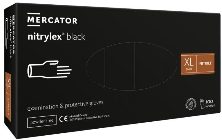 MERCATOR MEDICAL Nitrylex Black černé, 100 ks, vel. XL