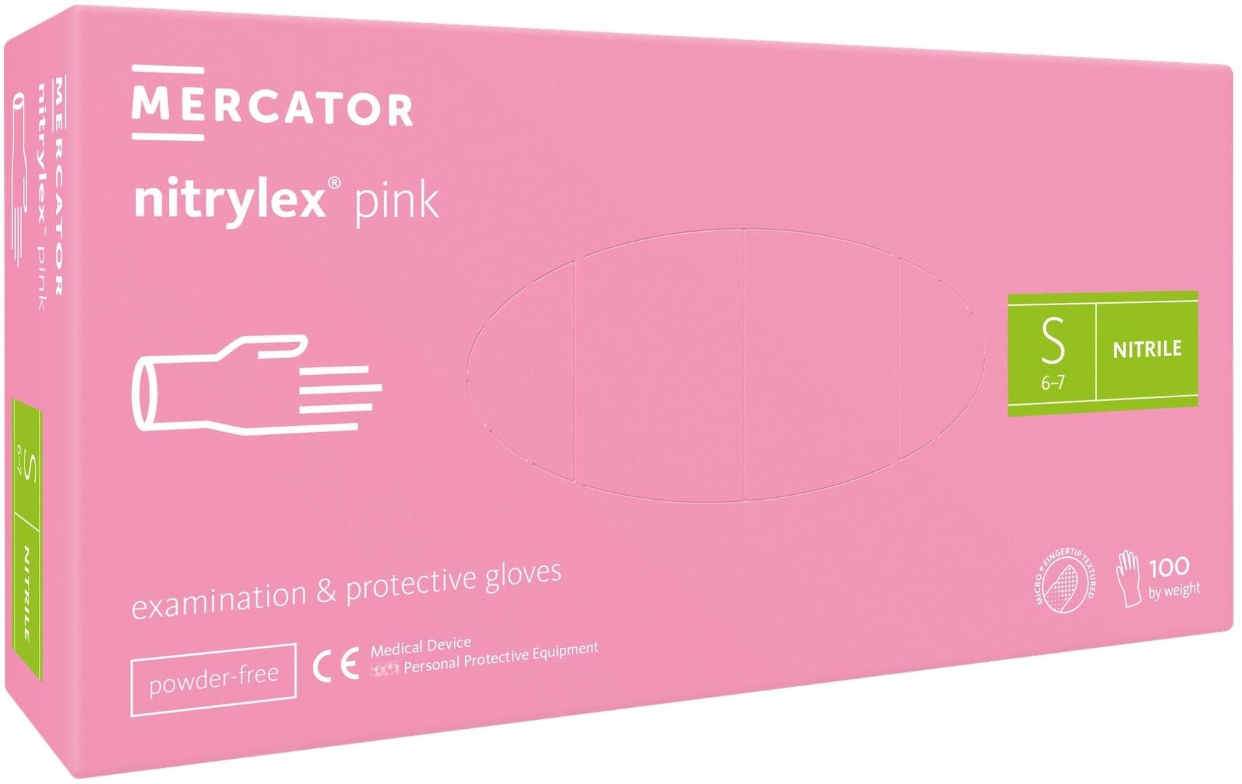 MERCATOR MEDICAL Nitrylex Pink růžové, 100 ks, vel. S