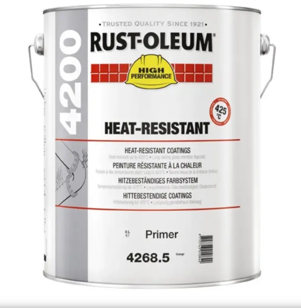 Rust-Oleum Antikorozní tepelně odolný základový nátěr oranžový 4268 Heat-Resistant Primer / 5 L, RO.