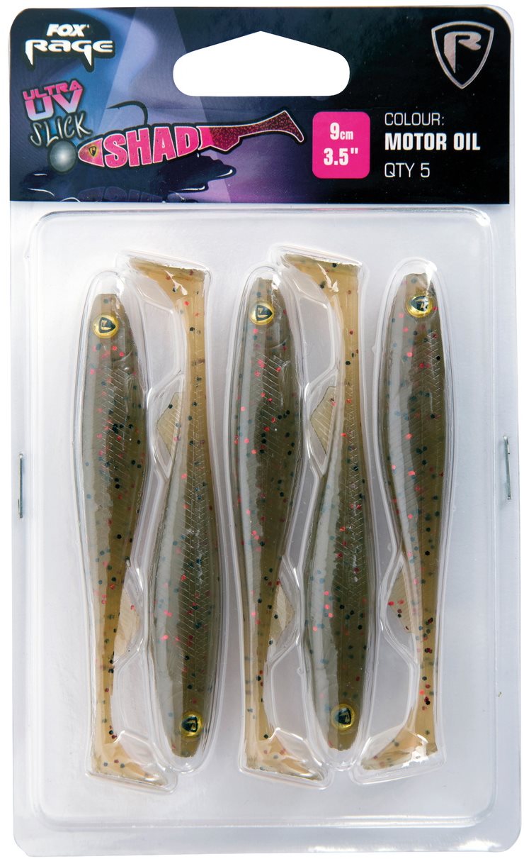 FOX Rage Slick Shad Ultra UV 9cm Motor Oil 5ks