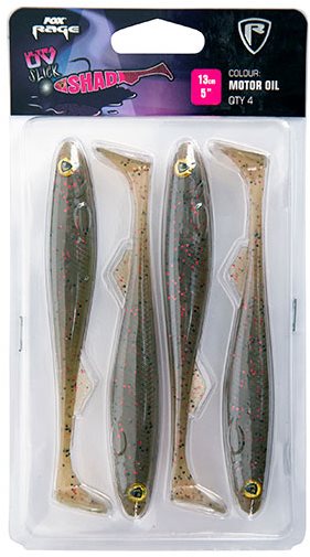 FOX Rage Slick Shad Ultra UV 13cm Motor Oil 4ks