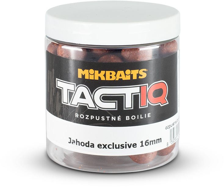 Mikbaits TactiQ rozpustné boilie Jahoda exclusive 16mm 250ml