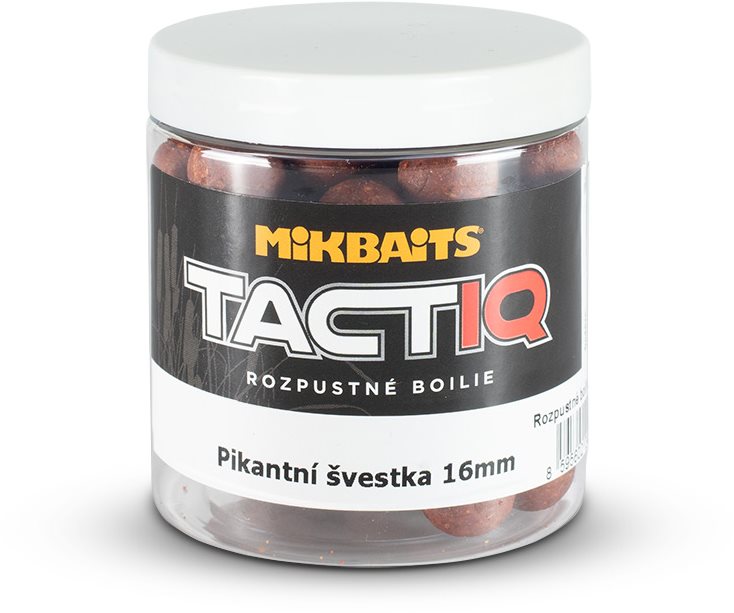Mikbaits TactiQ rozpustné boilie Pikantní švestka 16mm 250ml
