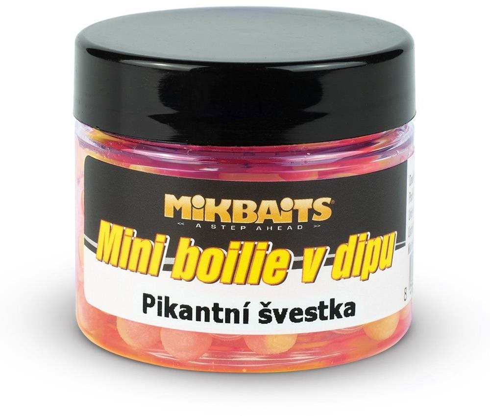 Mikbaits Mini boilie v dipu Pikantní švestka 50ml