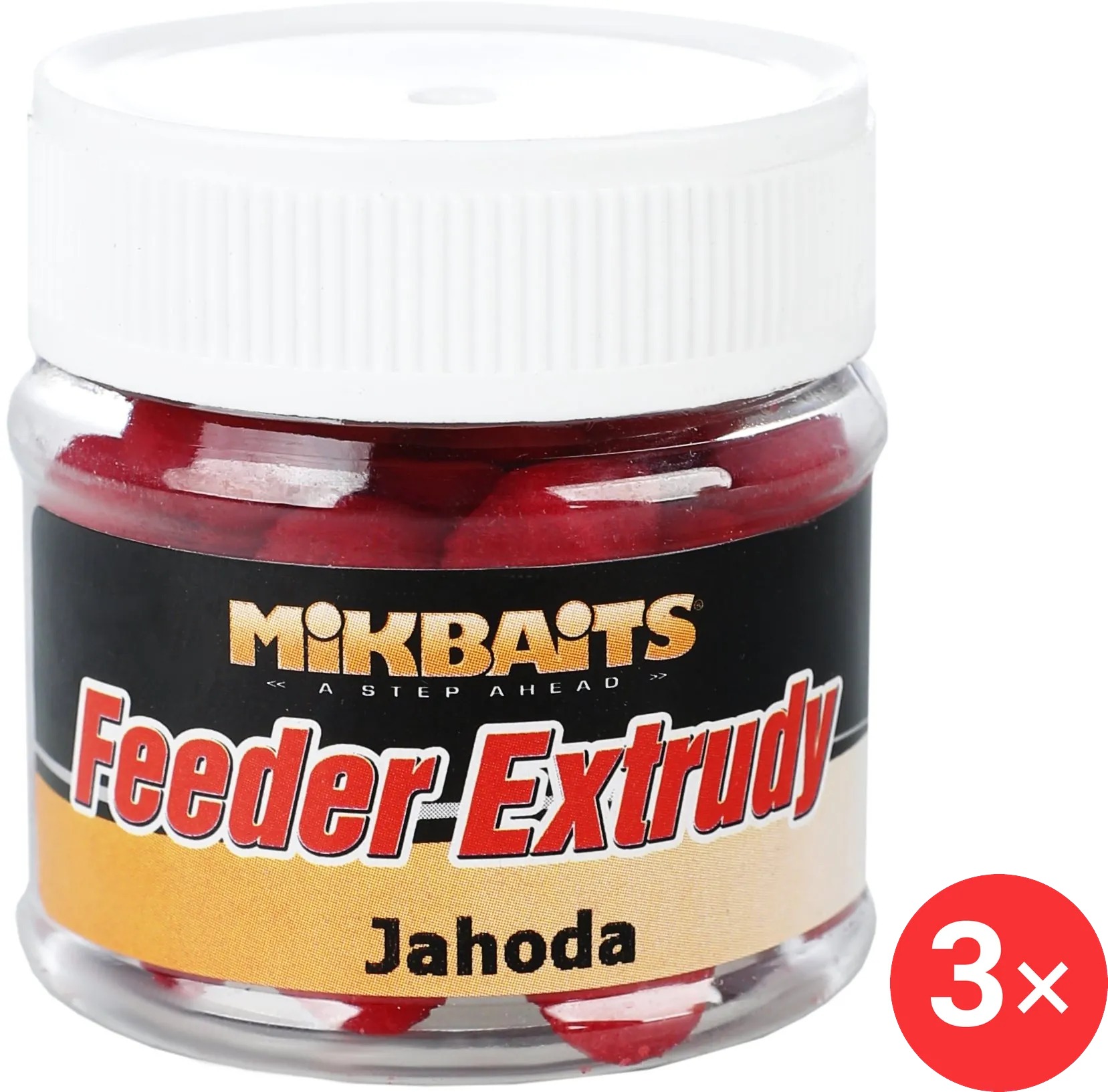 Mikbaits Měkké feeder extrudy Jahoda 3 × 50 ml