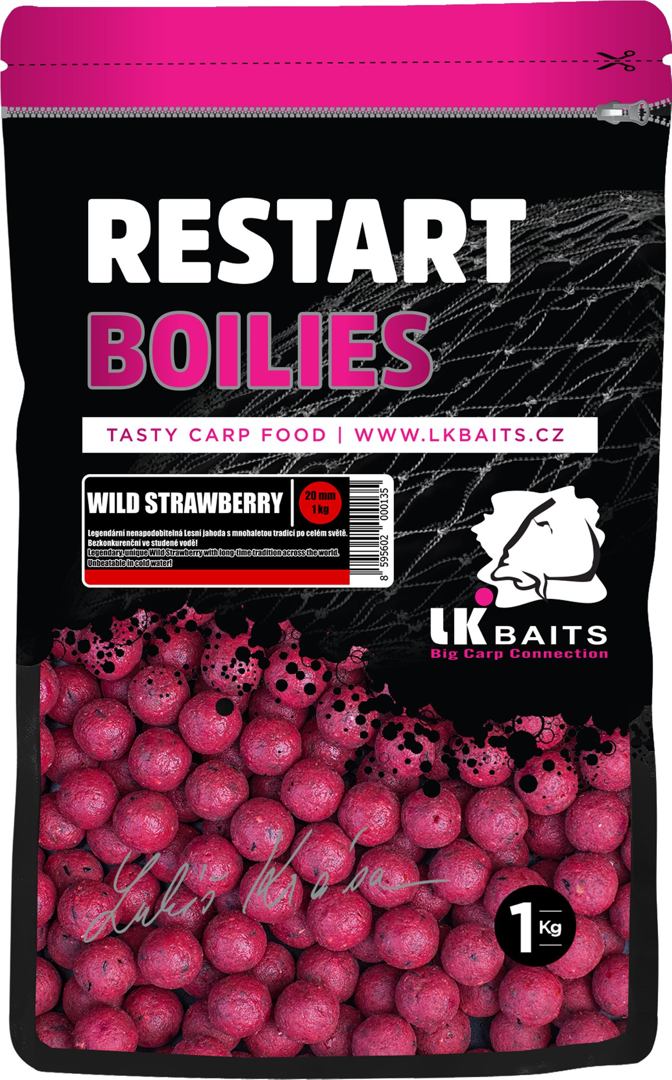 LK Baits Boilie Restart Wild Strawberry 20mm 1kg