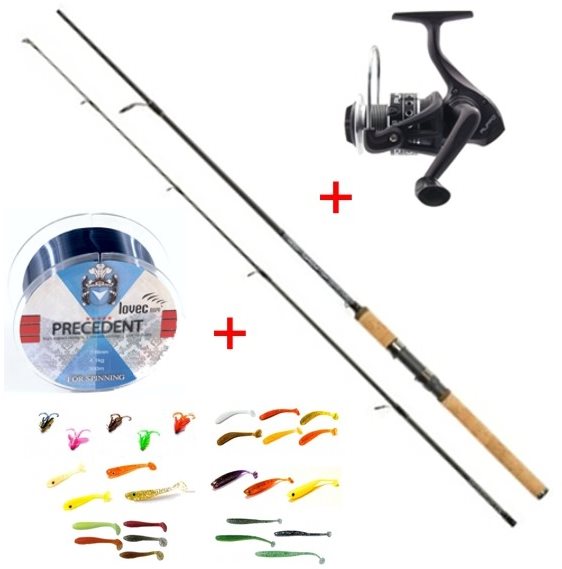 Mistrall Přívlačový set Lamberta XR Spin 2,4m 10-30g + vlasec a gumové nástrahy ZDARMA