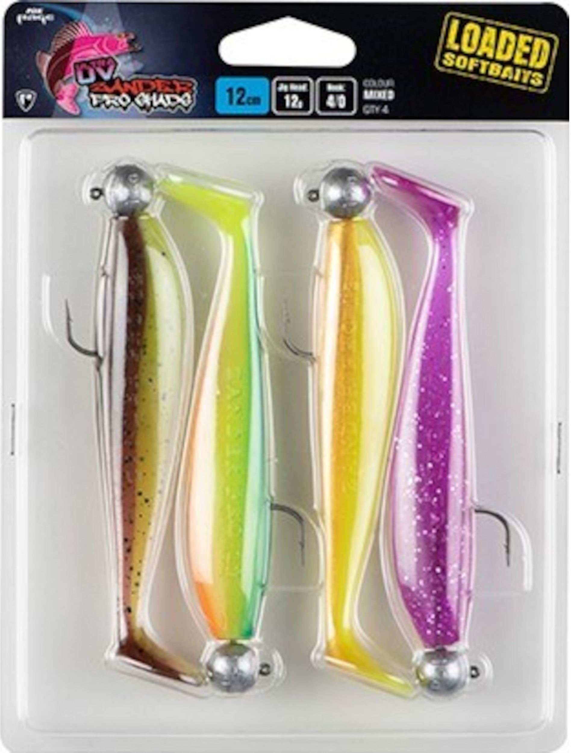 FOX Rage Zander Pro Loaded 12cm 12g Velikost 4/0 UV Mixed Colours 4ks