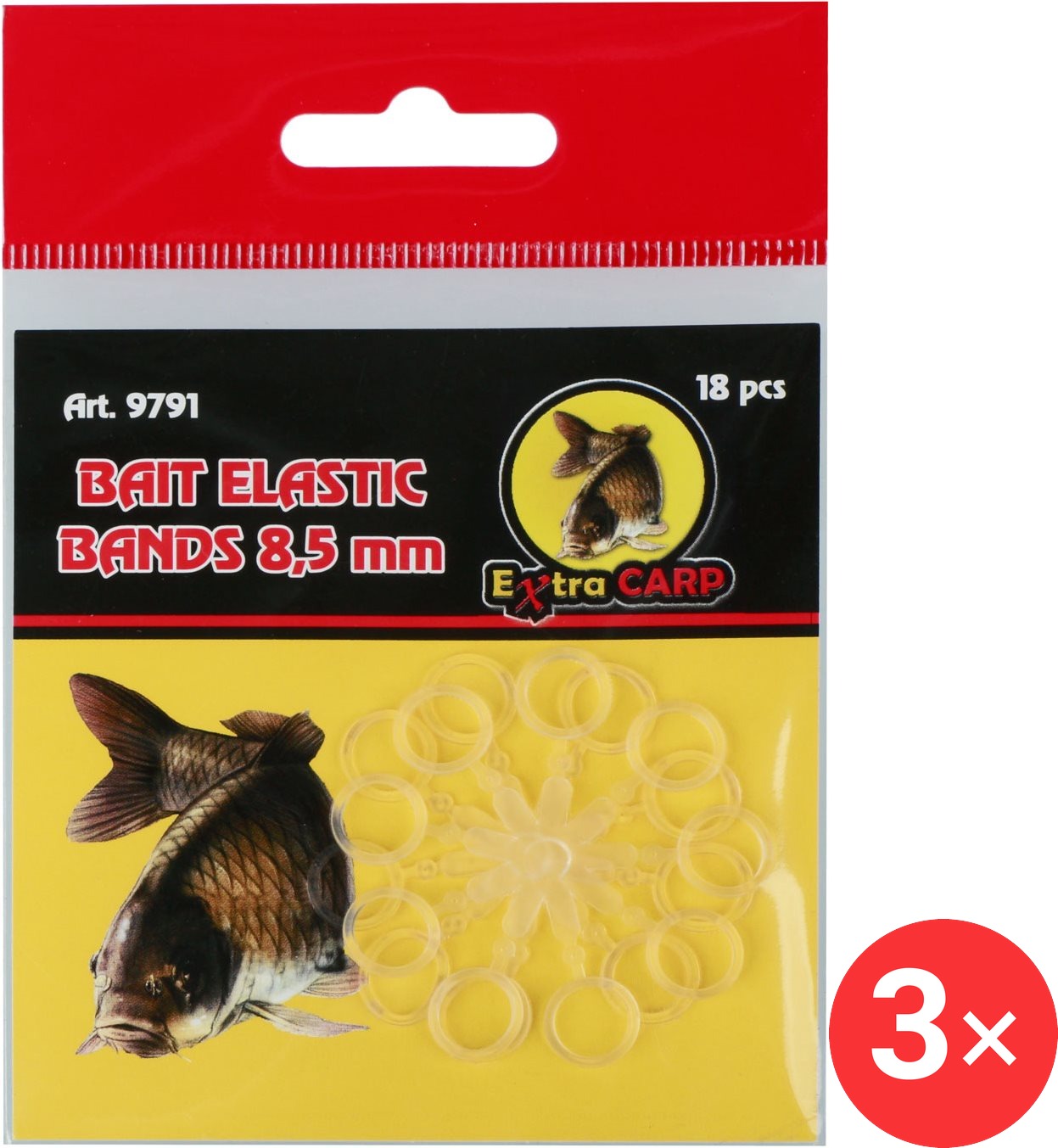 Extra Carp Bait Elastic Bands 8,5 mm 3 × 18 ks