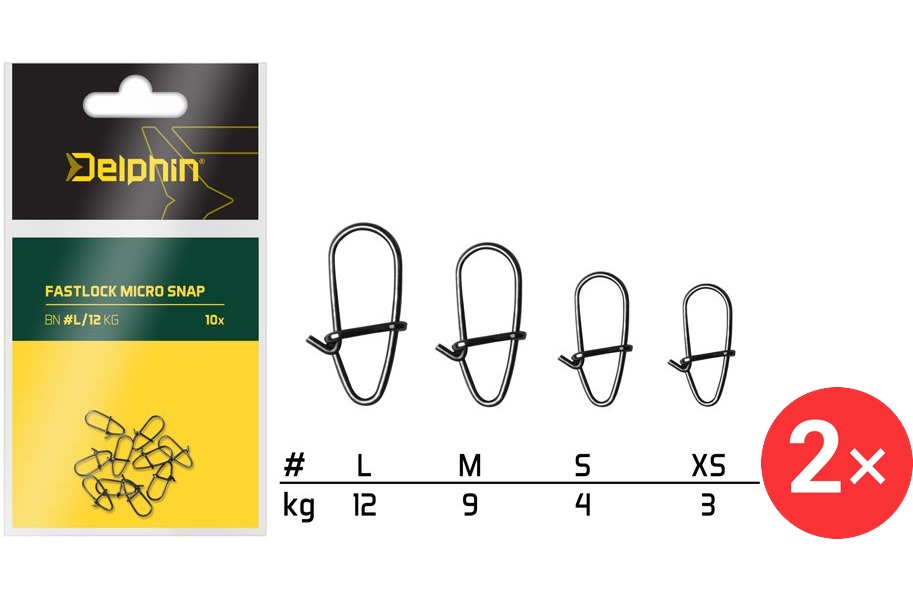 Delphin Fastlock Micro Snap Velikost M 9 kg 2 × 10 ks