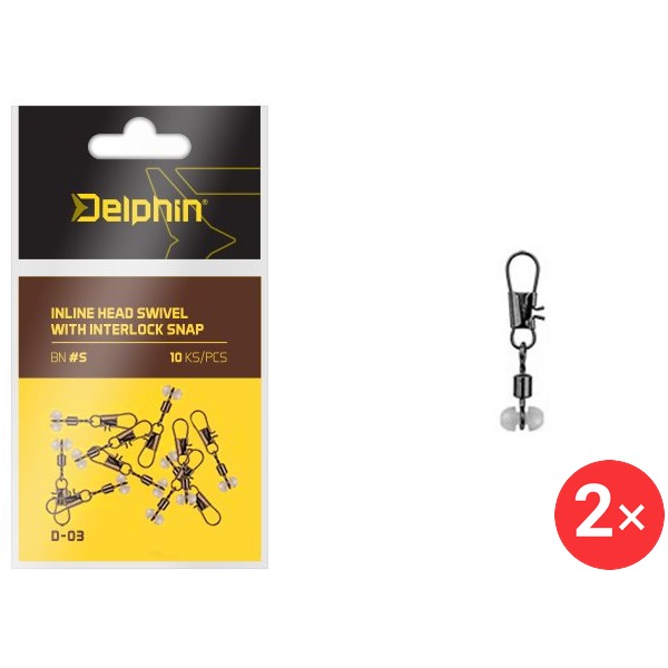 Delphin Inline head swivel with Interlock D-03 Velikost S 2 × 10 ks
