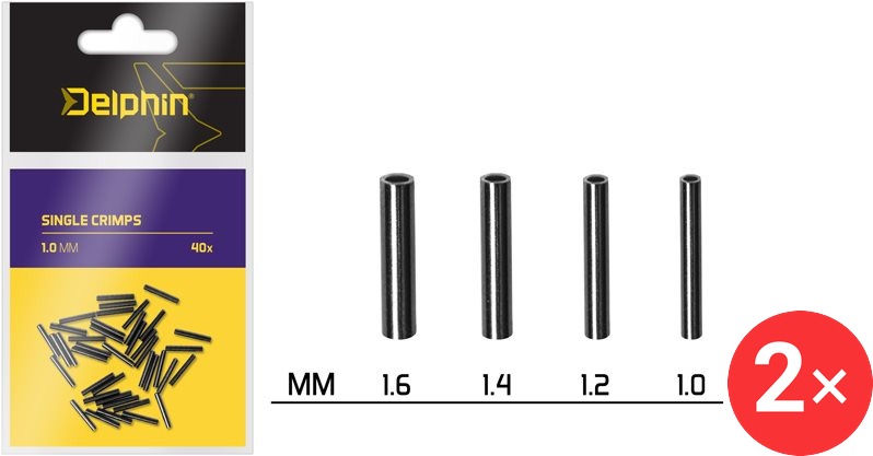 Delphin Single Crimps 1,0 mm, 2 × 40 ks