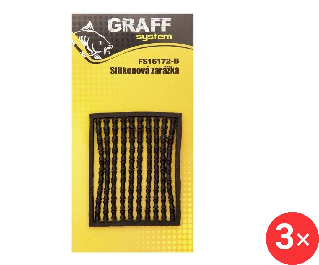 Graff Zarážky Carp silikonová Černá 3 ks