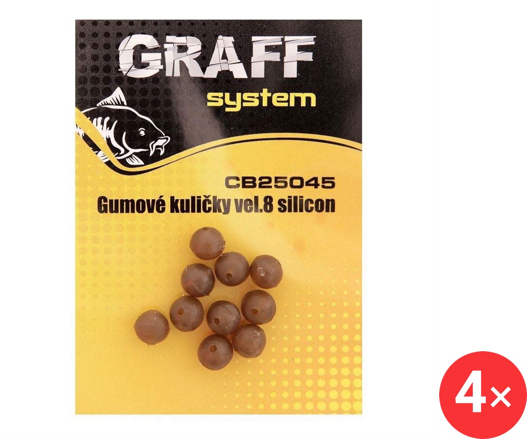 Graff Gumové kuličky silikonové Velikost 8, 4 × 10 ks