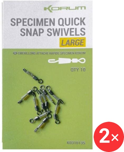Korum Specimen Quick Snap Swivels Large 2 × 10 ks