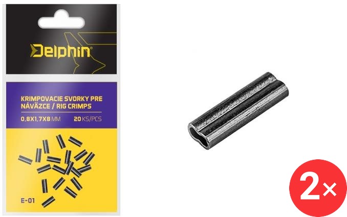 Delphin Krimpovací svorky pro návazce 0,7 × 1,5 × 6 mm 2 × 20 ks