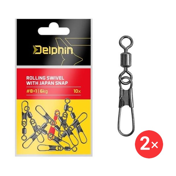 Delphin Rolling swivel with Japan snap Velikost 2+3 10 kg 2 × 10 ks
