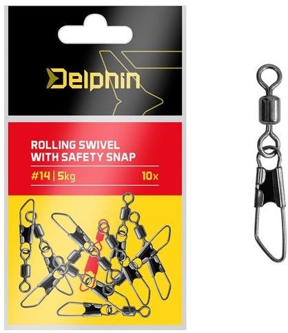 Delphin Rolling swivel with safety snap Velikost 6, 7 kg 2 × 10 ks