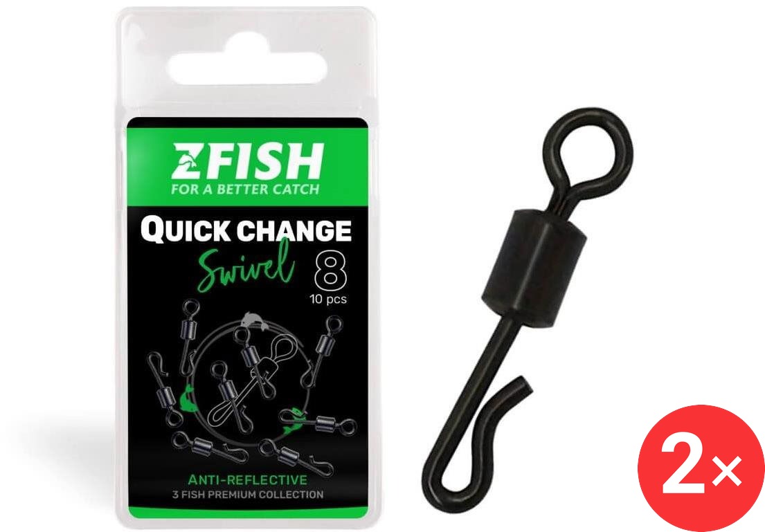 Zfish Obratlík Quick Change Swivel Matt Velikost 10, 22 kg 2 × 10 ks