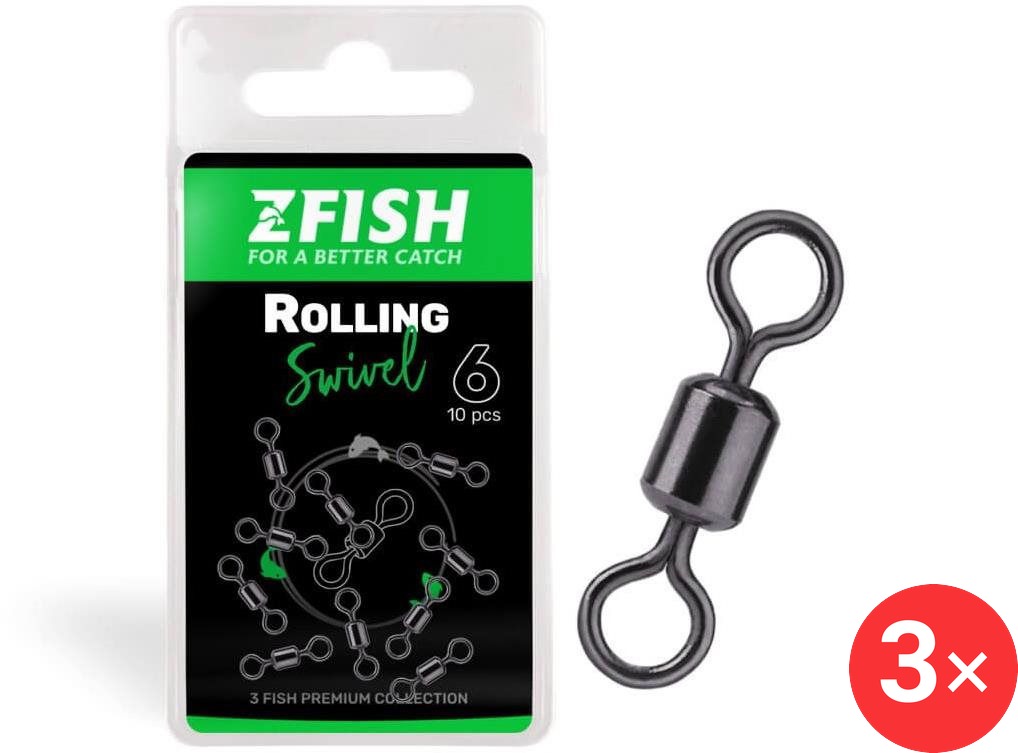 Zfish Obratlík Rolling Swivel Velikost 8, 28 kg 3 × 10 ks