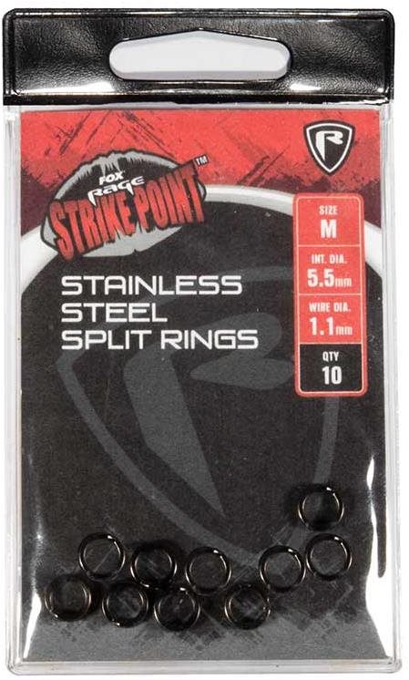 FOX Rage Strike Point Stainless Steel Split Ring L, 2 × 10 ks